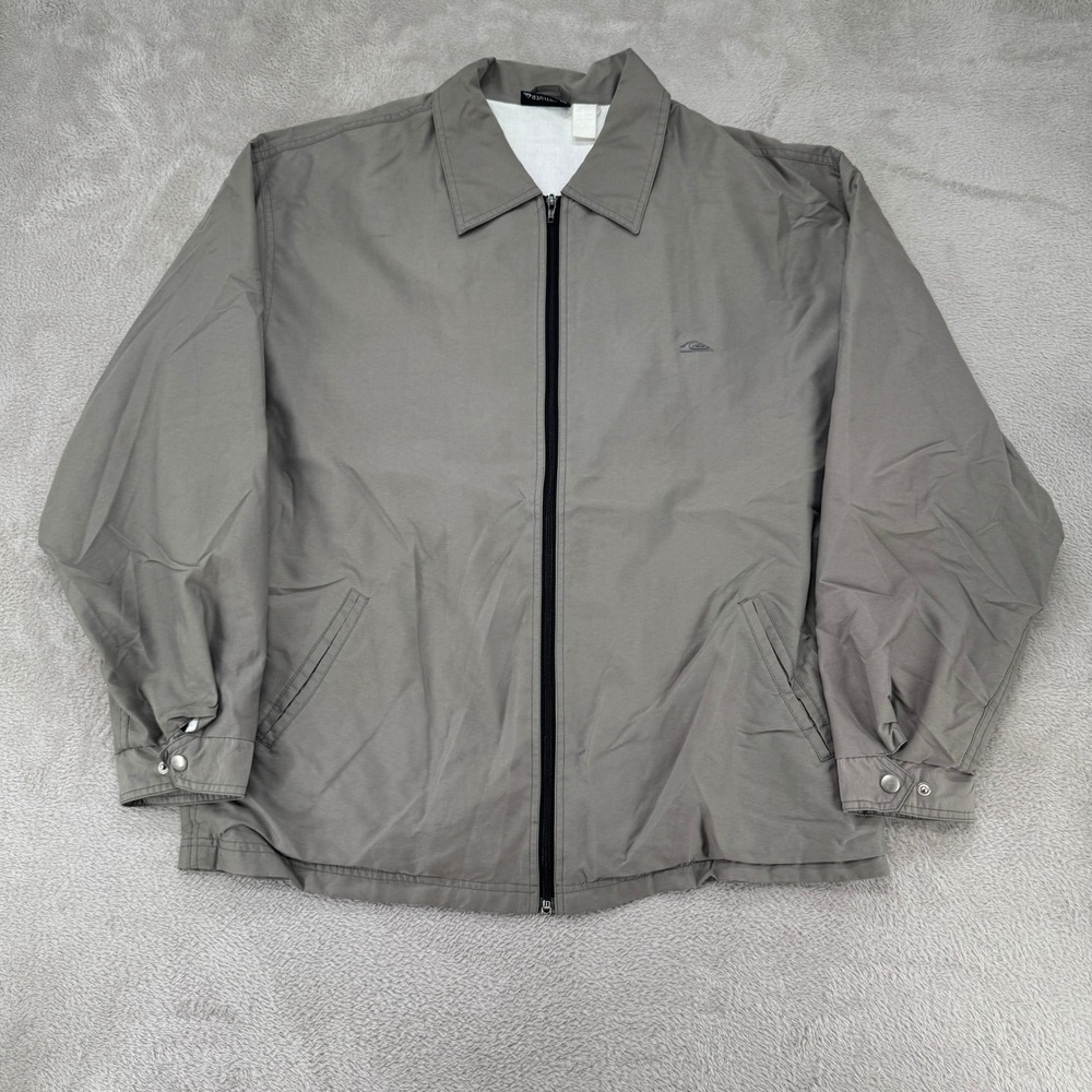 Vintage Quiksilver Full Zip Windbreaker Jacket Mens M Gray Preowned Cotton Blend